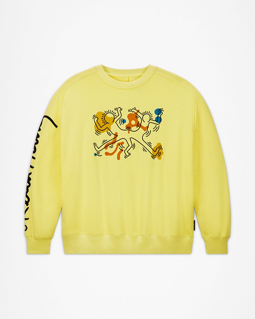 Women\'s Converse x Keith Haring Shapes Sweatshirts Yellow | AU 106C5Q